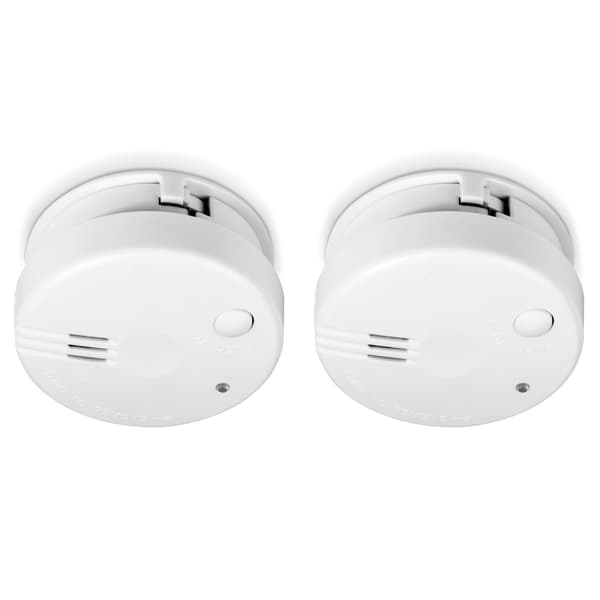 Mini-rökdetektor, 5 års batteri, 2-pack, vit