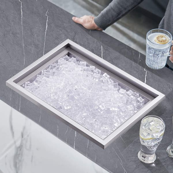 Drop-in kylbox, rostfritt stål, 32 qt, lock, avlopp