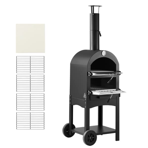 Utomhuspizzaugn 12 tum, 1000F, vedeldad pellets