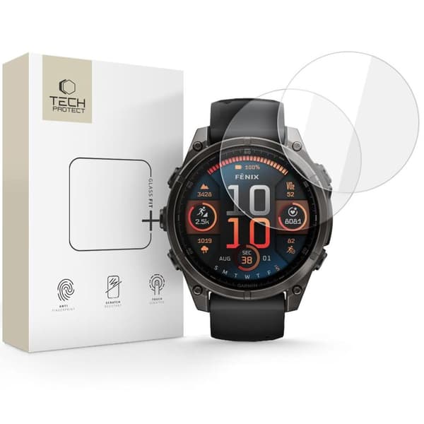 Tech-Protect Glass Fit+ Screen Protector For Garmin Fenix 8 47Mm, 2-Pack