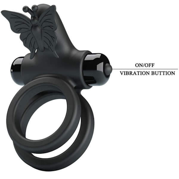 Pretty Love - Dubbel Vibrerande Ring Med Svart Stimulator