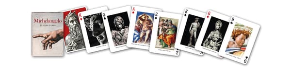 Michelangelo spelkort – 54 unika bilder, 63x88 mm