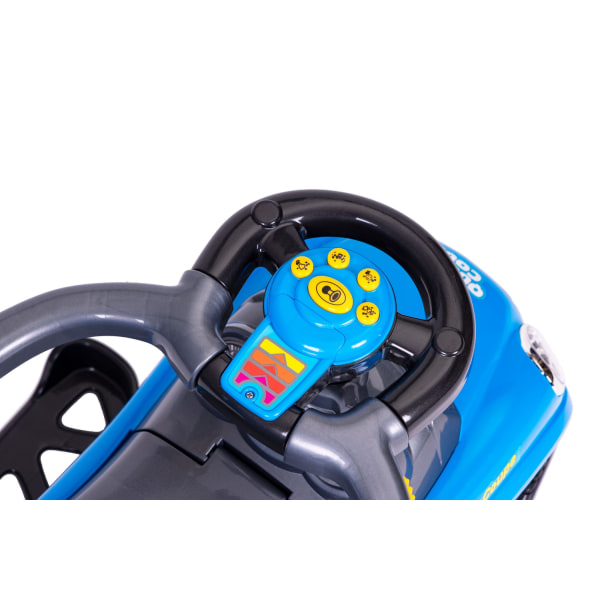 Blå pusher rollator