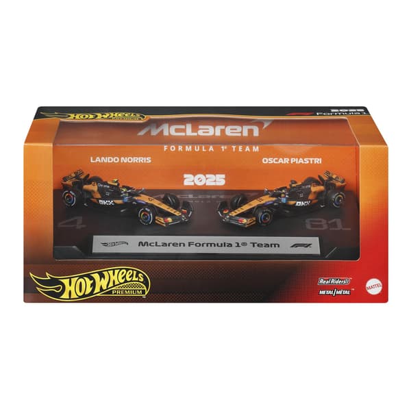 Hot Wheels Formel 1 støbte biler, 2-pak, skala 1:64