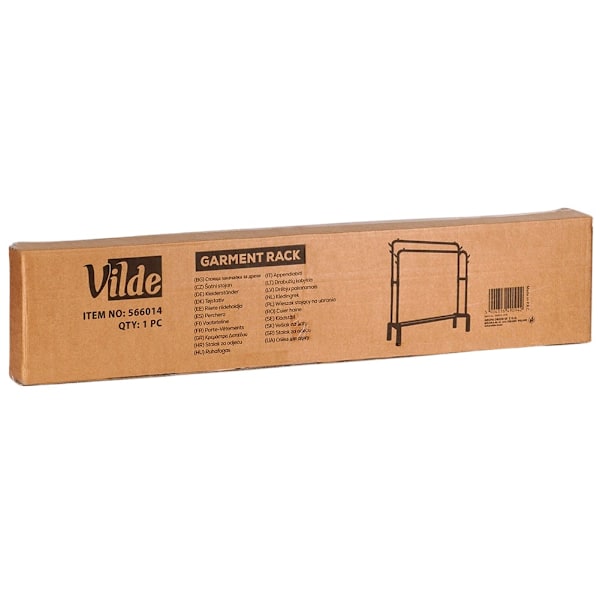 Stående tøjstativ metal sort dobbelt 110x45x152 cm