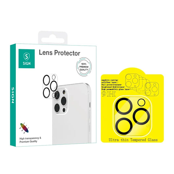 SiGN karkaistu lasilinssin suojus iPhone 15 Prolle ja iPhone 15 Pro Maxille