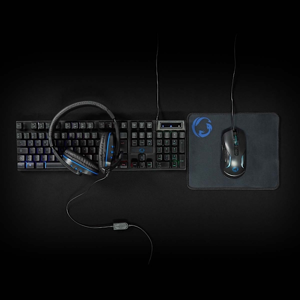 Gaming Combo Kit | 5-i-1 | Tastatur, Headset, Mus og musemåtte |