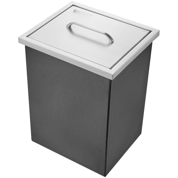 Islåda i rostfritt stål, 26,7 l, lock, avlopp