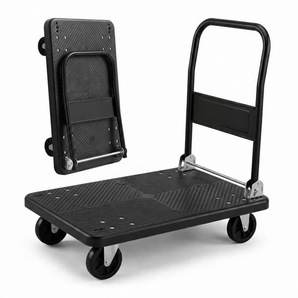 Sammenklappelig platformsvogn, 300 kg kapacitet – sort