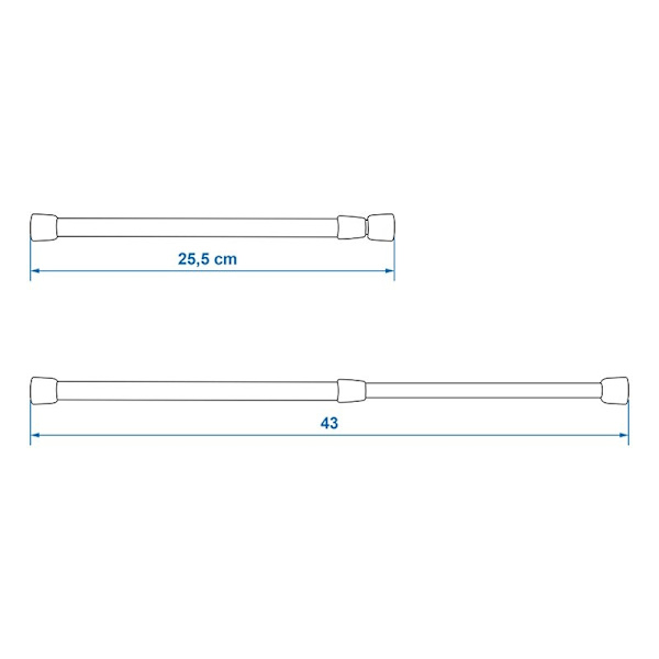 Skåpsstång utdragbar 25,5-43cm