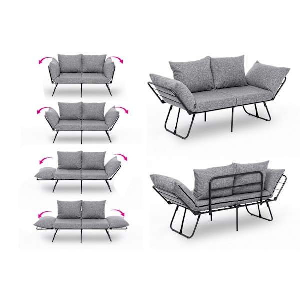 2-sæders sovesofa Viper 2-personers - Lysegrå