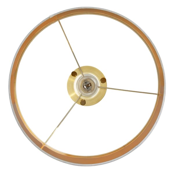 Trebenet gulvlampe i hvid & guld
