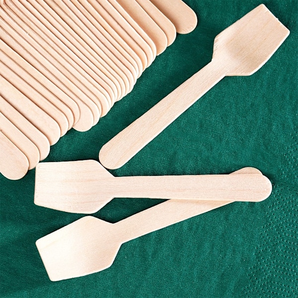 Engangs isskeer af træ 9,5 cm 30 stk.