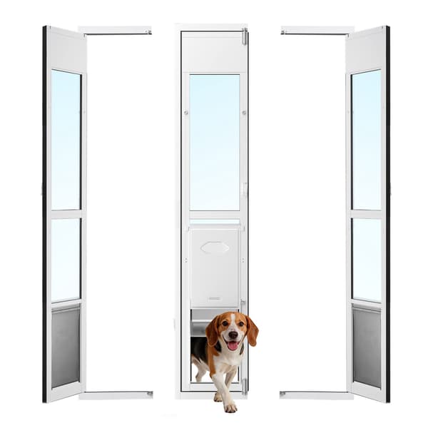Skydedør i glas til hunde, justerbar højde, lås, store hunde