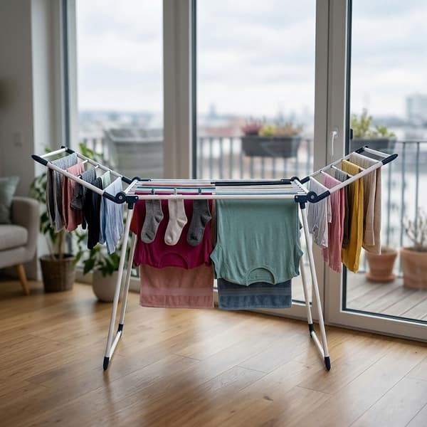 Sammenklappelig tørrestativ, stort ståltørrestativ