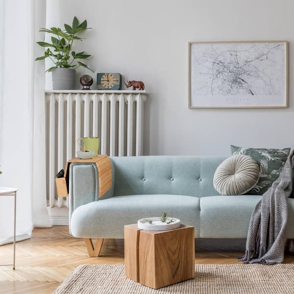 Bambu soffbricka med underlägg och sidofickor