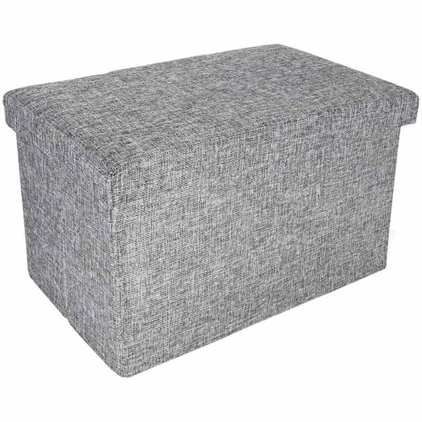 Grå foldbar opbevaringsfodbold med sæde, 50x31x31 cm