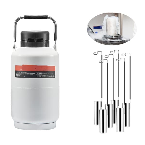 Flytande kväve Dewar, 3L aluminium, 6 behållare