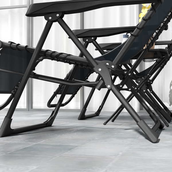 Zero Gravity-stolesæt med bord, justerbar lænelæn