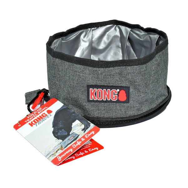 KONG Uppfällbar dubbelskål