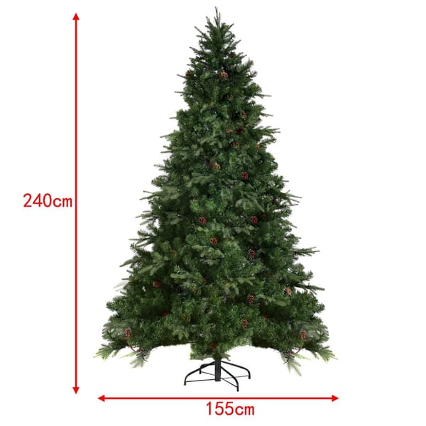 Tekokuusi LED-valoilla, 240 cm, Vihreä