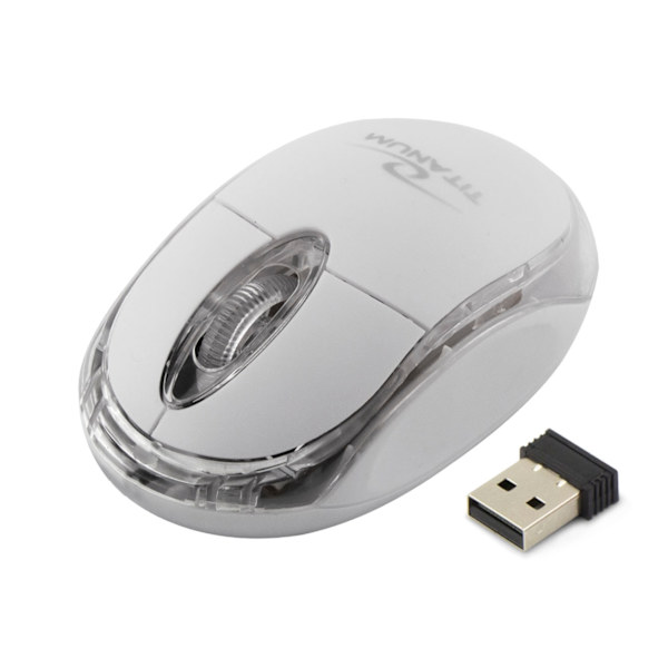 Titanum Trådløs 2,4Ghz Optisk Mus 3D Usb Condor Hvid