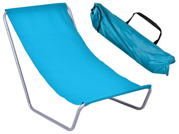 Sammenklappelig strandstol, blå, Oxford 600D, 100 kg kapacitet