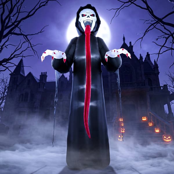 Uppblåsbart Halloween-skelett med LED-ljus, 310 cm