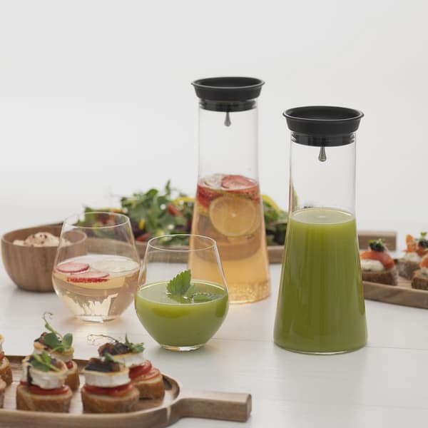 Glaskanna med silikonlock, 1 l, diskmaskinssäker