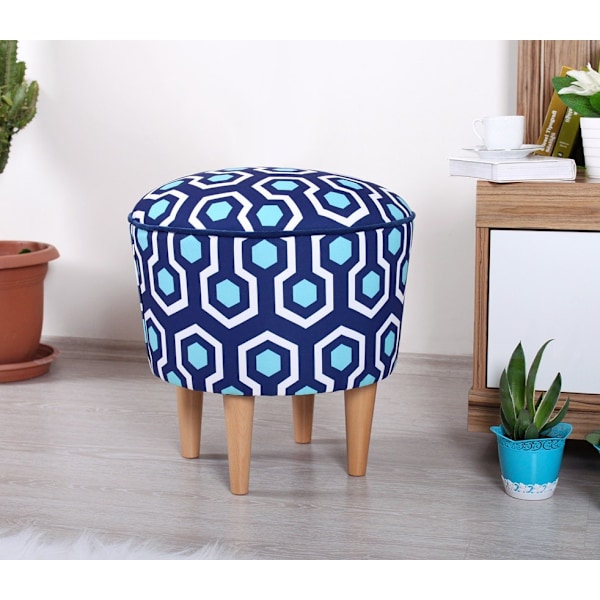 Pouffe Sky v2 - sininen, valkoinen
