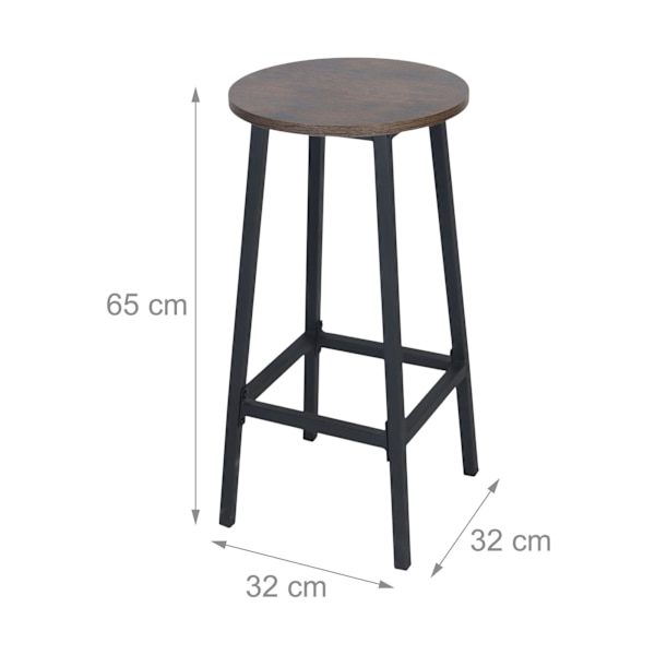 Barstolar set om 2, MDF-sits, metallram