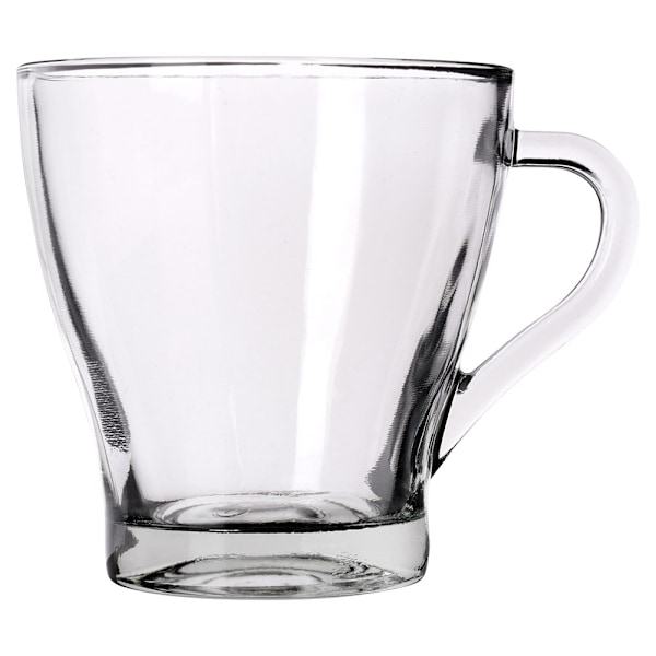 Set med 4 glas med handtag, tjockt glas, diskmaskin- och mikrovågssäkra