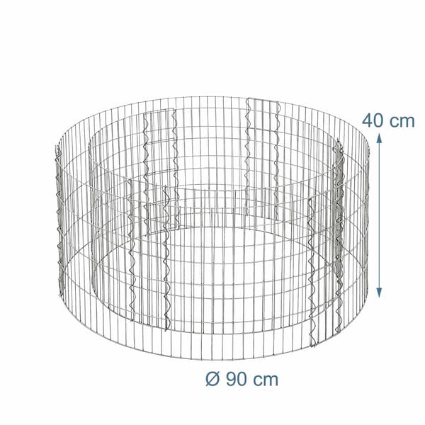 Rund stålgabion til plantning, 90x40 cm