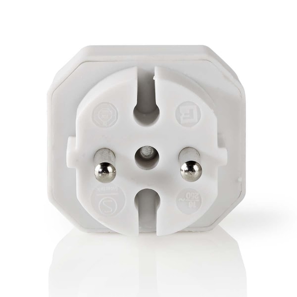 Strømstik Splitter | Type F (CEE 7/7) | 250 V AC 50 Hz | France / Type C (CEE 7/16) | 250 V AC 50/60 Hz | 2.5 A | 1100 W | Hvid