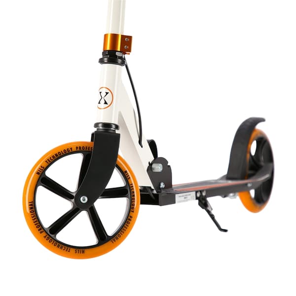 Vit-orange sparkcykel, justerbar höjd
