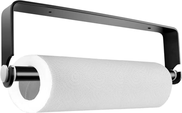 Svart Loft handdukshållare, pulverlackerad aluminium