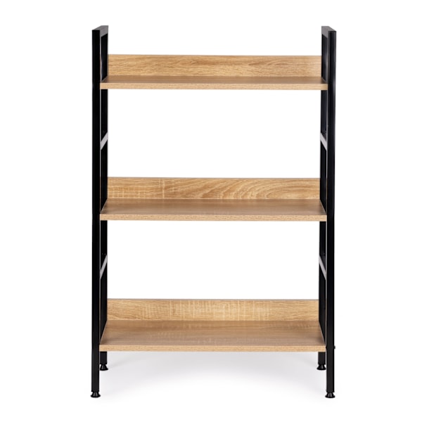 Moderne reol i træ, metalramme LOFT, 3 hylder