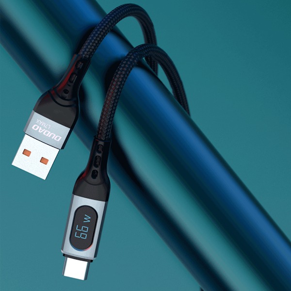 Kabel USB - USB-C snabbladdning PD display 66W 1m svart