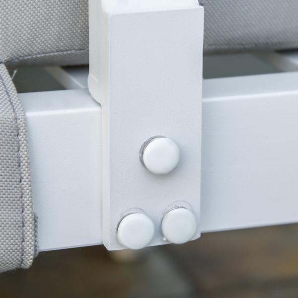 3-Delt Havemøbelsæt Med Sidebord, Altanmøbelsæt, Sofa Med Hynder, L-Form, Udendørs Aluminium, Cremehvid