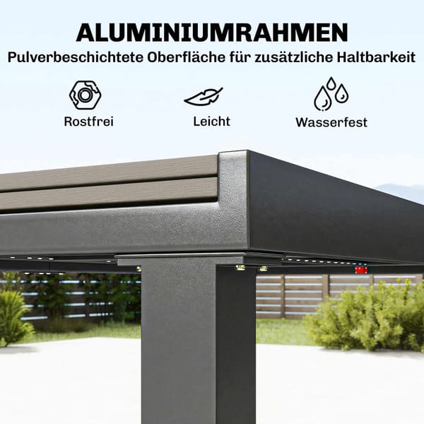 7-delat matset för utomhusbruk, utdragbart bord och 6 stolar
