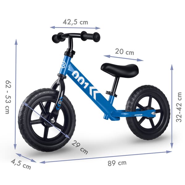 Balancecykel til børn, justerbart sæde, letvægtsdesign