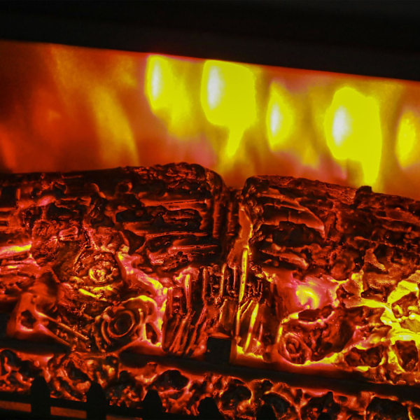 Elektrisk pejs Elektrisk pejs med varmelegeme, LED-flammeeffekt, 1800W Fritstående pejs med lav støj, Overophedningsbeskyttelse til stue, soveværelse,
