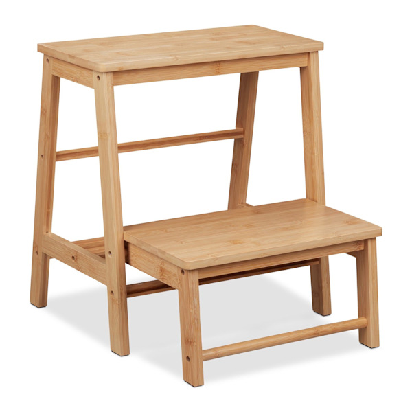 Fällbar trapppall av bambu