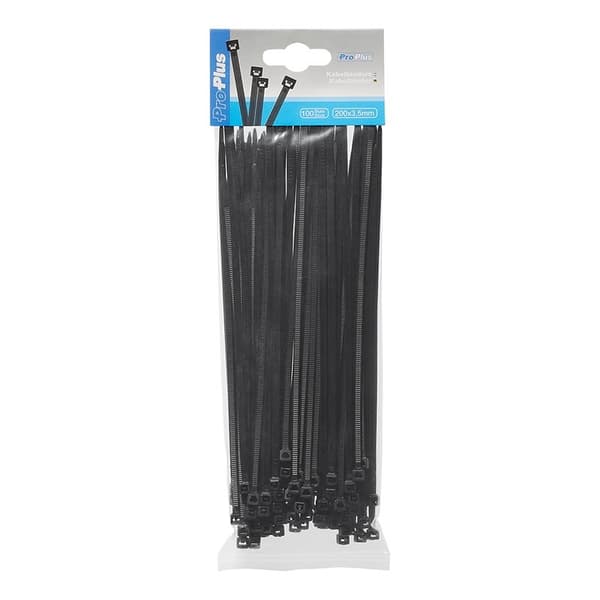 Nippusiteet 200x3,5mm 100 kpl musta
