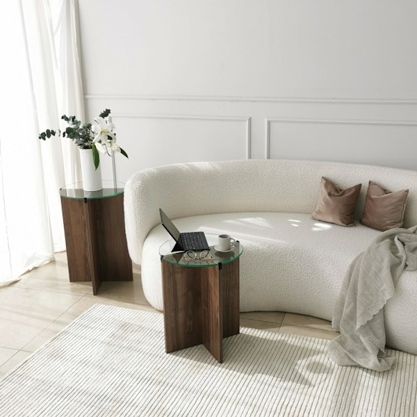 Redebord (2 stykker) Lily - Valnød