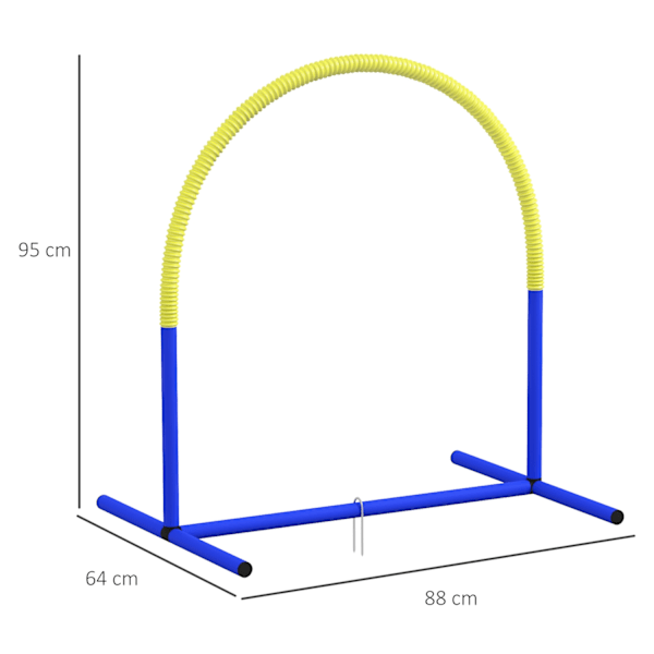 Koiran agilitysetti 4, 88 x 64 x 95 cm, 4 jousella, kantolaukku, kannettava, vanhemmille tai hyvin nuorille koirille, PE, ABS, keltainen