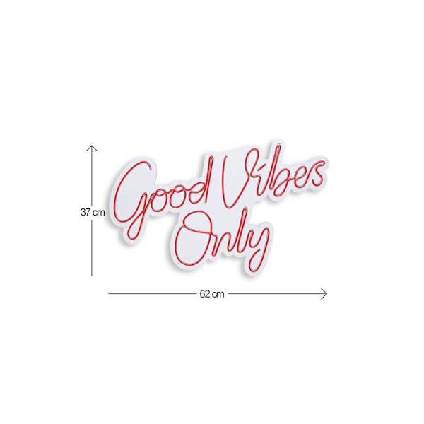 Dekorativ Plast Led-belysning Good Vibes Only 2 - Rød