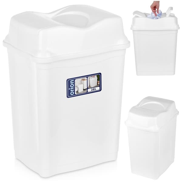 Plastsoptunna vit 28 l