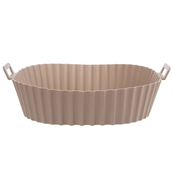 Silikonfoder till airfryer, återanvändbart, 22 cm, beige