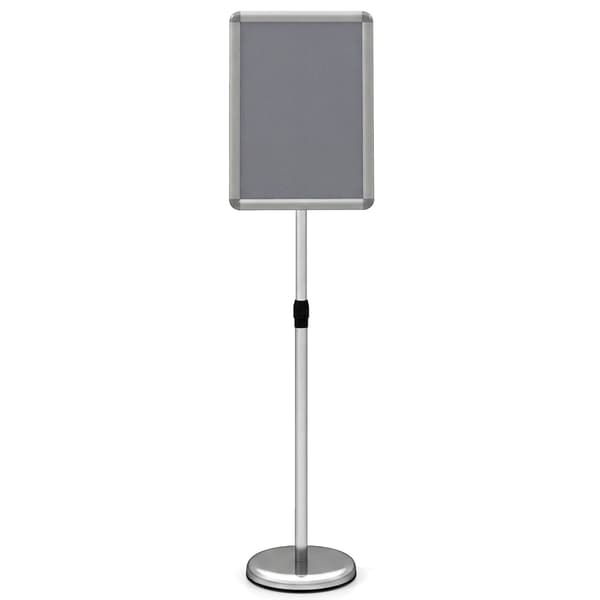 Justerbar skilteholder, 25x43 cm, sølv/sort